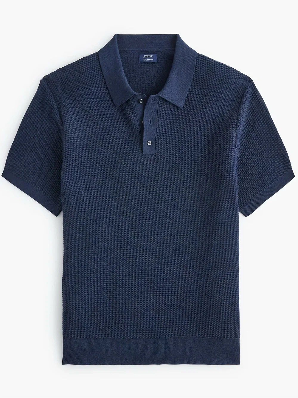 J. CREW Textured cotton sweater-polo in Navy Size S NWD $120 CT457